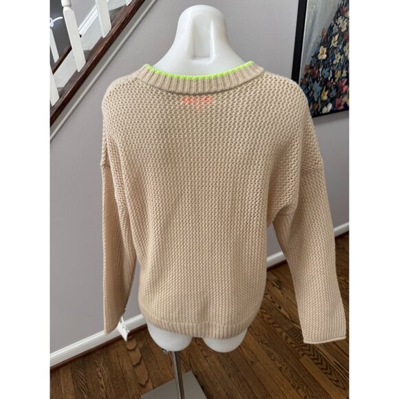 NWT LISA TODD 100% Cashmere Open For Love Sweater Latte Size XL - Picture 5 of 5